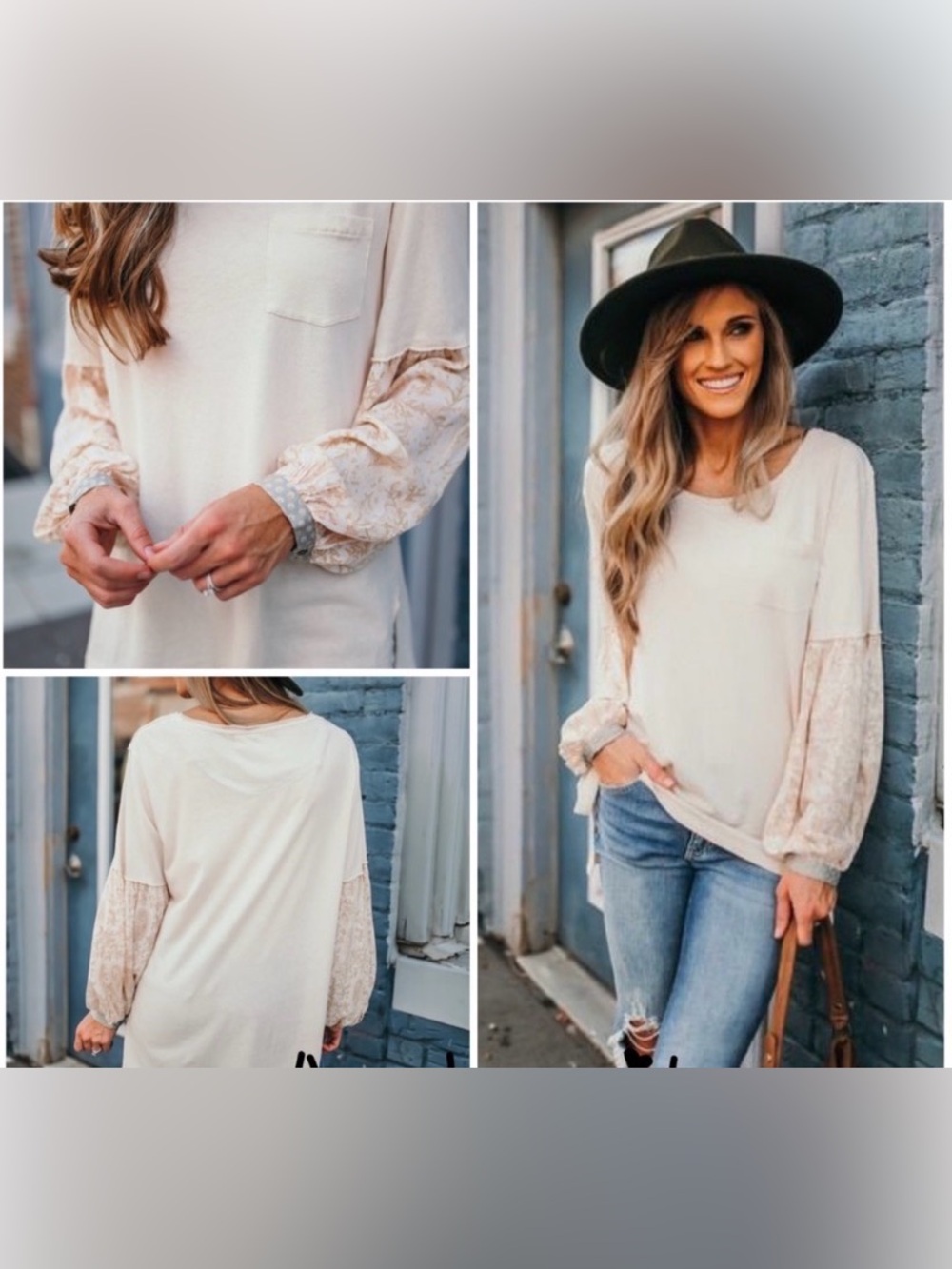 Free People We The Free Jade Ballon Sleeve Top